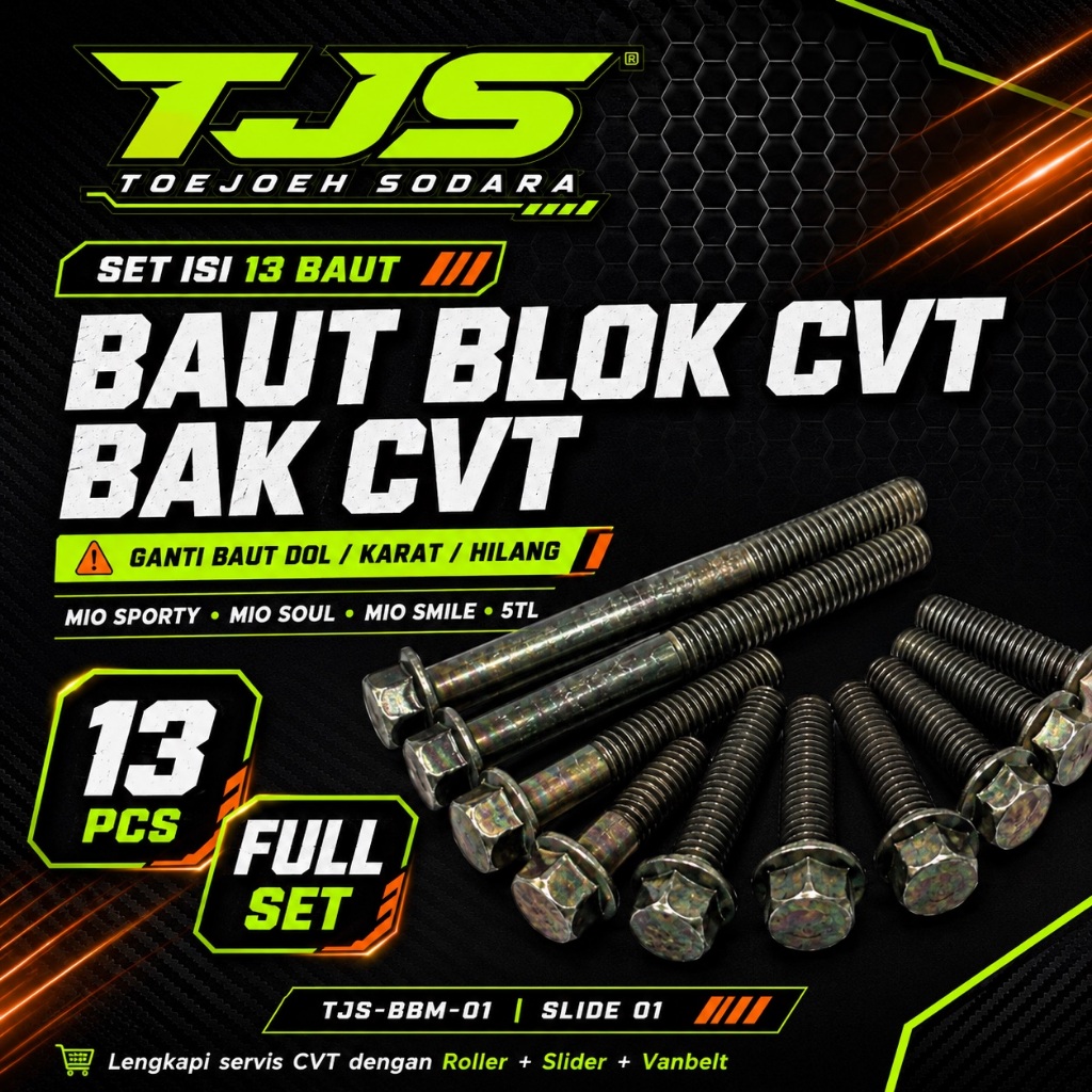 SET ISI 13 BAUT BLOK CVT BAK CVT MIO SPORTY MIO SOUL MIO SMILE 5TL · gambar 1