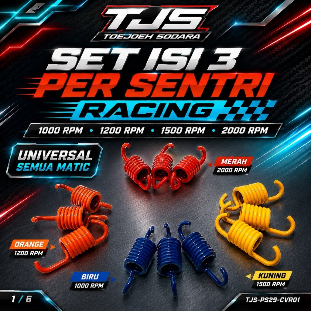 SET ISI 3 PER SENTRI RACING 1000 RPM 1500 RPM 2000 RPM UNIVERSAL SEMUA MATIC PER CENTRI 1000RPM PER GANDA 1500RPM VER KAMPAS GANDA 2000 RPM · gambar 1