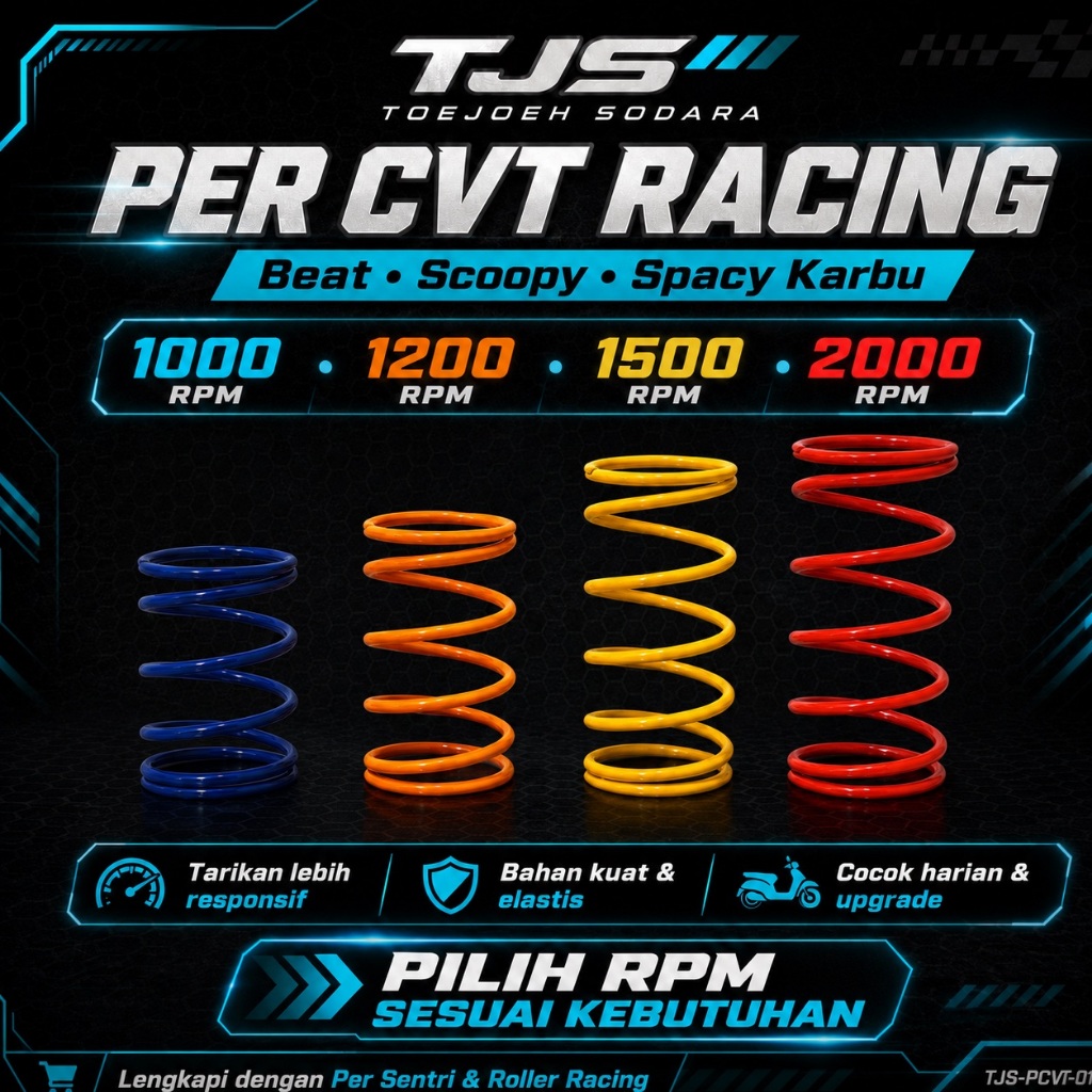 PER CVT RACING MATIC 1000, 1200, 1500, 2000 RPM (ANTI GREDEK!) BEAT SCOOPY KARBU · gambar 1