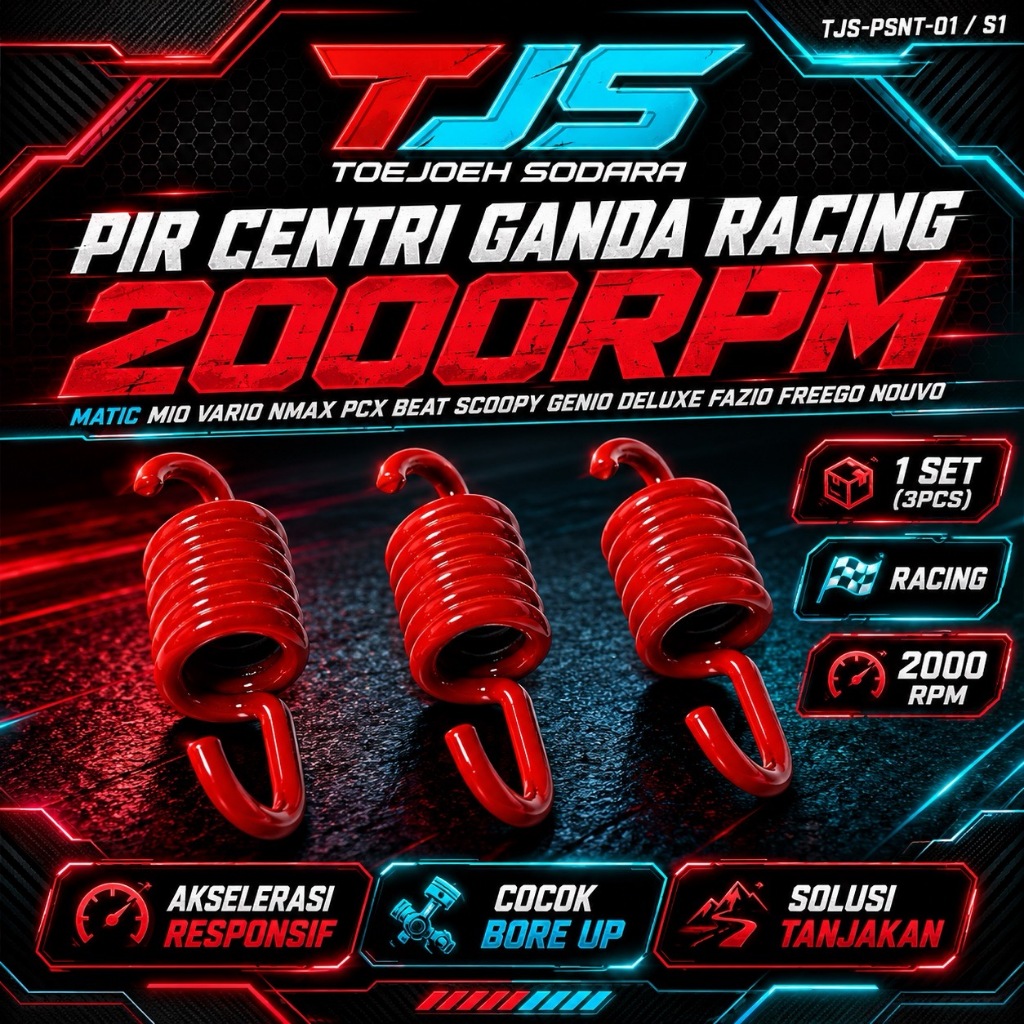 PIR CENTRI GANDA RACING 2000RPM MATIC MIO VARIO NMAX PCX BEAT SCOOPY GENIO DELUXE FAZIO FREEGO NOUVO · gambar 1
