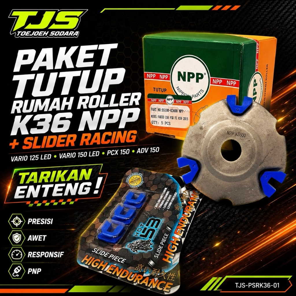 PAKET TUTUP RUMAH ROLLER K36 NPP + SLIDER RACING VARIO 125 150 LED PCX ADV TARIKAN ENTENG! · gambar 1