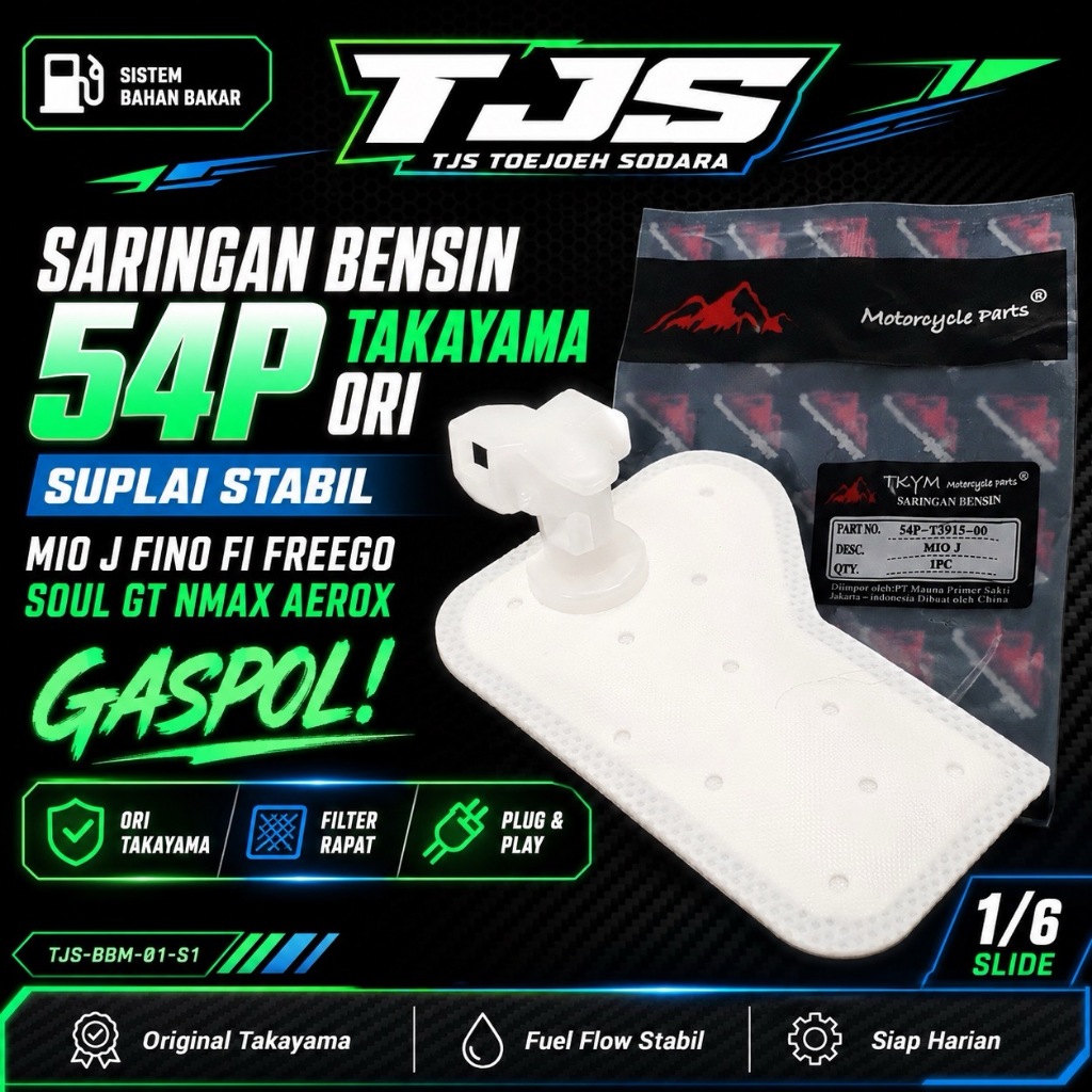 SARINGAN BENSIN 54P TAKAYAMA ORI – SUPLAI STABIL MIO J FINO FI FREEGO SOUL GT NMAX AEROX GASPOL! · gambar 1