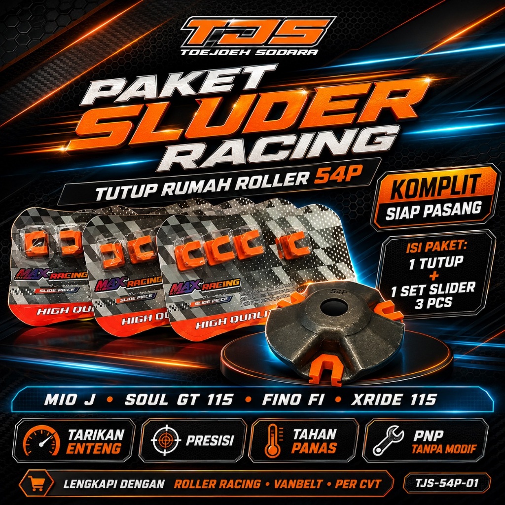 PAKET SLIDER RACING & TUTUP RUMAH ROLLER MIO J SOUL GT FINO FI XRIDE 115 - KOMPLIT & SIAP PASANG 54P · gambar 1