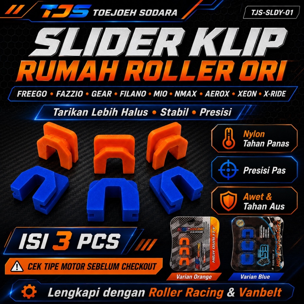 SLIDER KLIP RUMAH ROLLER FREEGO FAZIO GEAR FILANO MIO NMAX AEROX XEON X-RIDE ORIGINAL · gambar 1