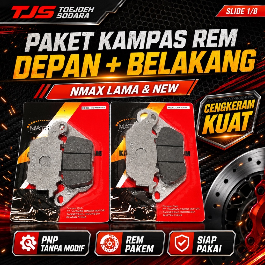 PAKET KAMPAS REM DEPAN BELAKANG NMAX OLD LAMA N-MAX NEW CENGKERAM KUAT · gambar 1