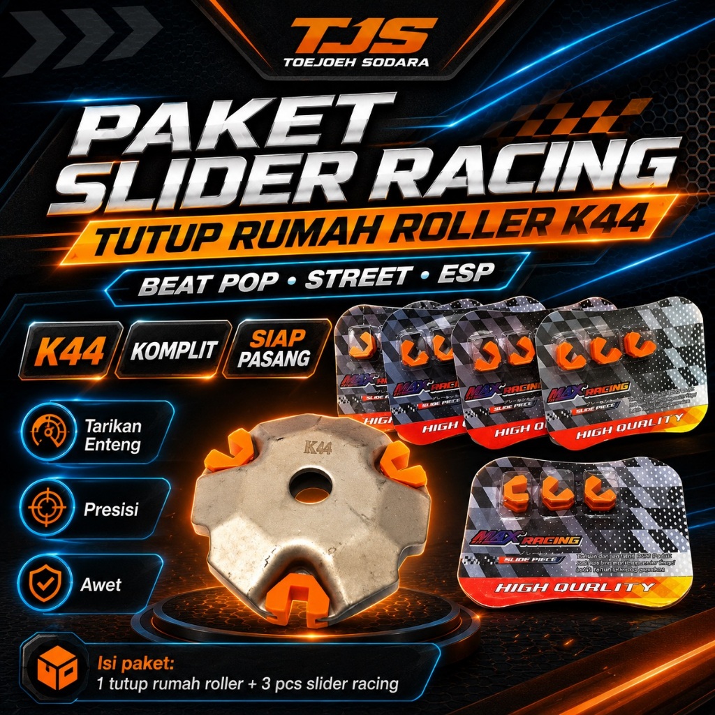 PAKET SLIDER RACING & TUTUP RUMAH ROLLER BEAT POP STREET ESP - KOMPLIT & SIAP PASANG K44 · gambar 1