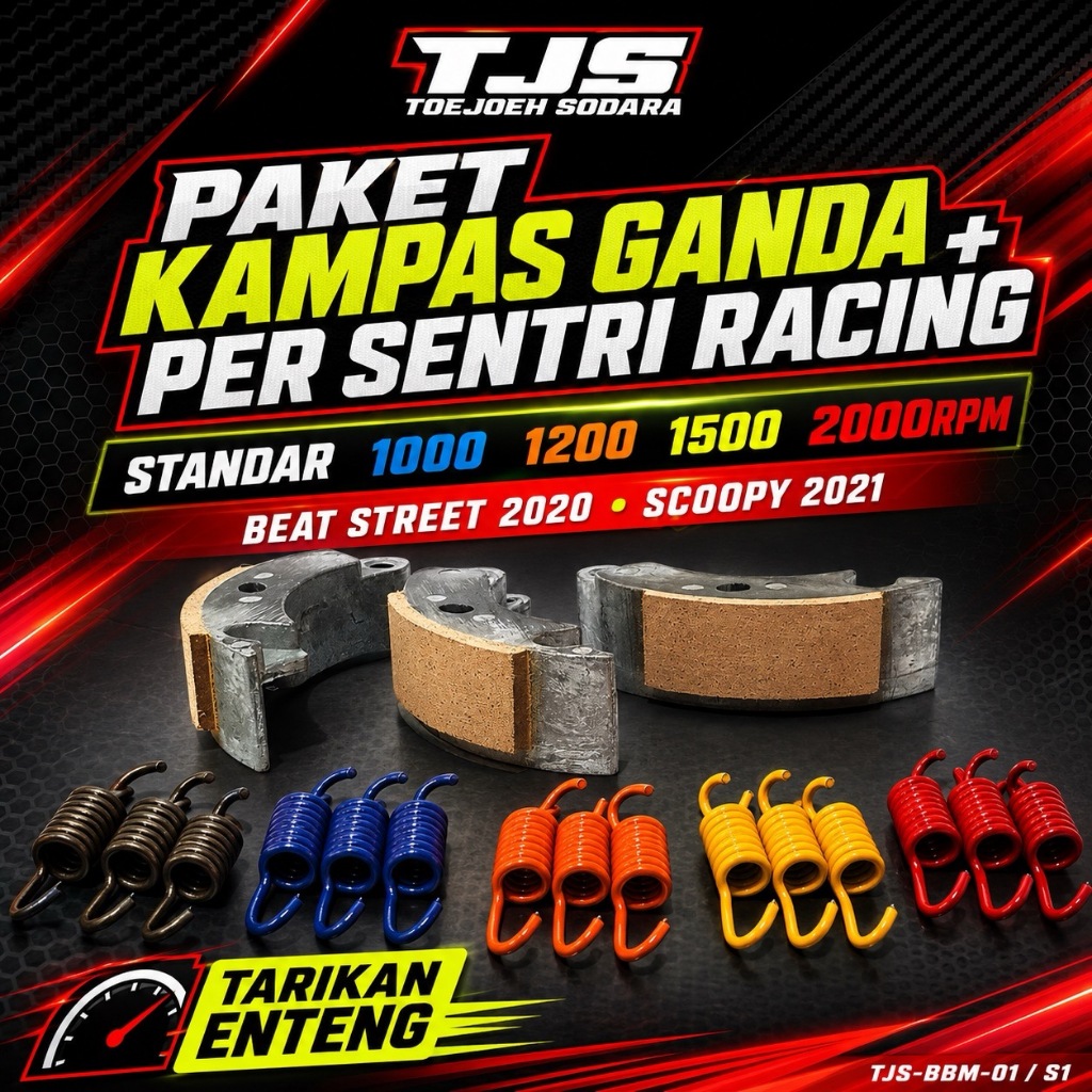 PAKET KAMPAS GANDA + PER SENTRI RACING 1000 1200 1500 2000RPM BEAT STREET 2020 SCOOPY 2021 · gambar 1
