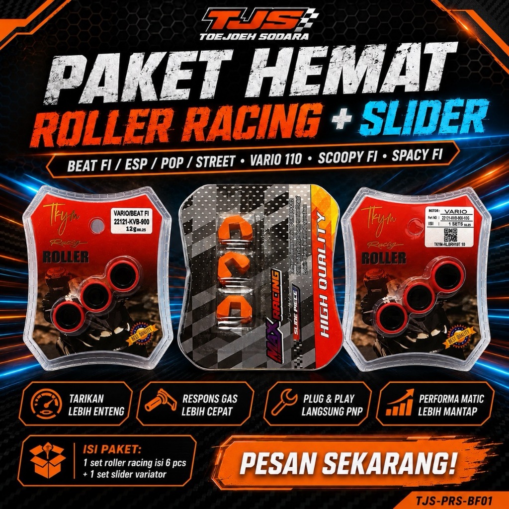 PAKET ROLLER RACING + SLIDER BEAT FI ESP POP STRET LAMA VARIO 110 SCOPY SPACY FI · gambar 1