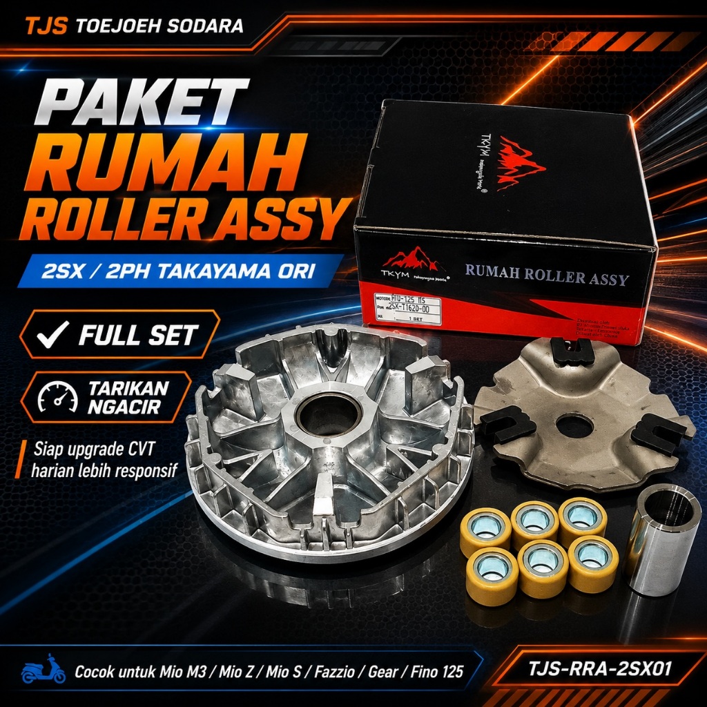 PAKET RUMAH ROLLER ASSY 2SX/2PH TAKAYAMA ORI MIO M3 Z S 125 FAZZIO GEAR FINO 125 – TARIKAN NGACIR! · gambar 1