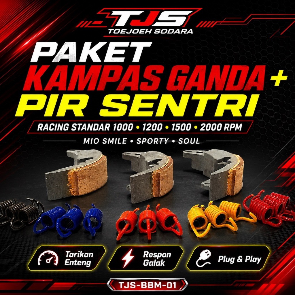 PAKET KAMPAS GANDA + PIR SENTRI RACING 1000 1200 1500 2000RPM MIO SMILE SPORTY SOUL TARIKAN ENTENG · gambar 1