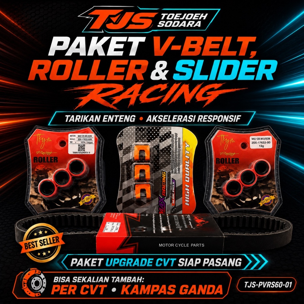 PAKET RACING ROLLER + VANBELT + SLIDER 2DP NMAX LAMA AEROX LEXI TARIKAN ENTENG, AKSELERASI NGEBUT · gambar 1
