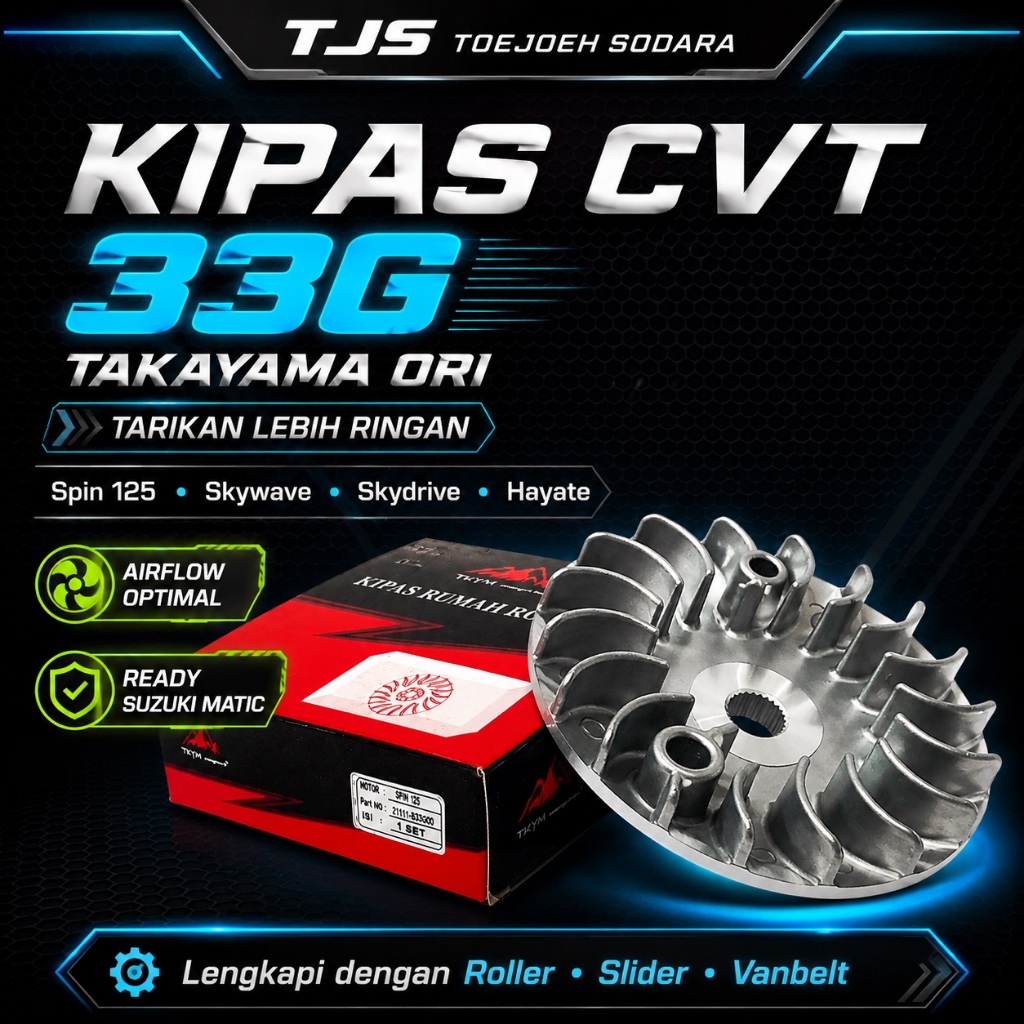 KIPAS RUMAH ROLLER CVT 33G TAKAYAMA ORI TARIKAN RINGAN SPIN SKYWAVE SKYDRIVE HAYATE · gambar 1