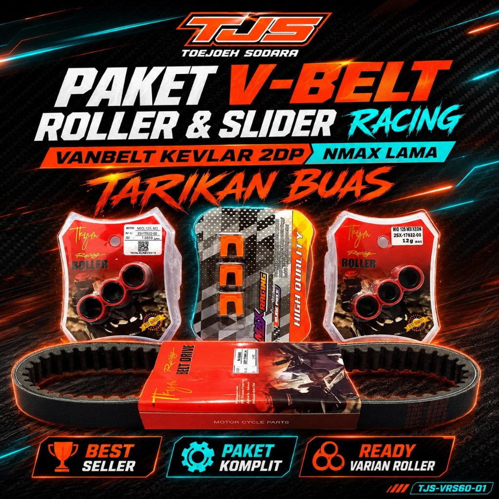 PAKET RACING 2DP VANBELT KEVLAR + ROLLER + SLIDER NMAX LAMA – TARIKAN BUAS!! · gambar 1