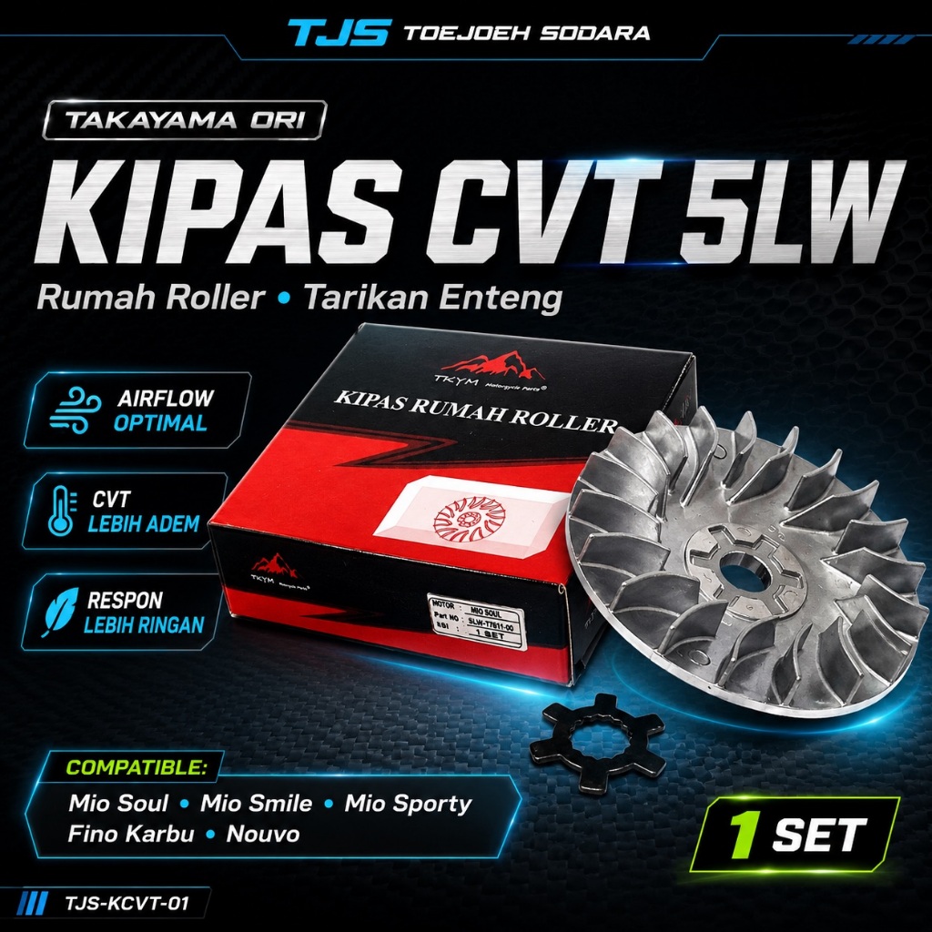 KIPAS RUMAH ROLLER CVT 5LW TAKAYAMA ORI MIO SOUL KARBU MIO SMILE SPORTY FINO KARBU NOUVO TARIKAN ENTENG PERFORMA NAIK · gambar 1