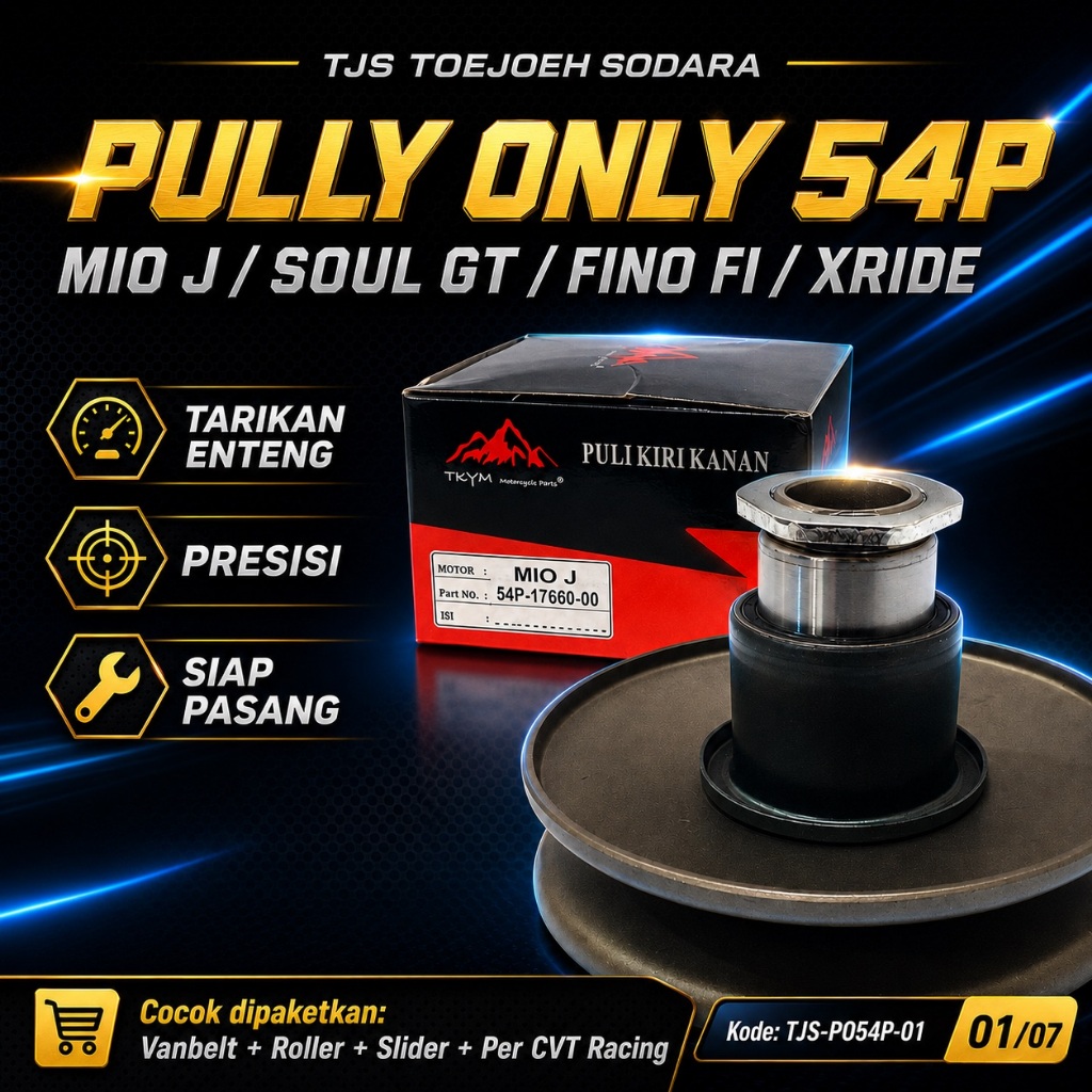 PULLY ONLY 54P TAKAYAMA RACING MIO J SOUL GT FINO FI XRIDE TARIKAN ENTENG L/R · gambar 1