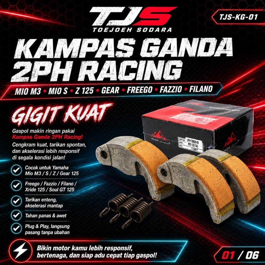 KAMPAS GANDA 2PH RACING MIO M3 MIO S Z 125 GEAR FREEGO FAZZIO FILANO – GIGIT KUAT · gambar 1