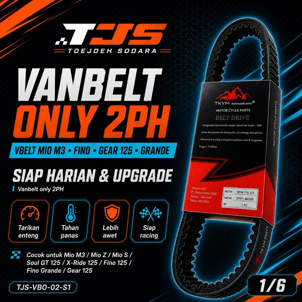 VANBELT ONLY 2PH VBELT MIO M3 FINO GEAR 125 GRANDE · gambar 1