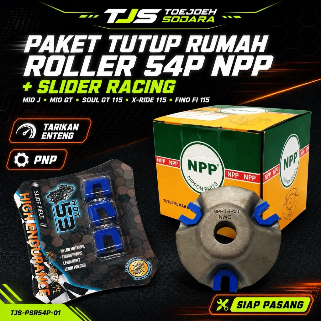 PAKET TUTUP RUMAH ROLLER 54P NPP + SLIDER RACING TARIKAN ENTENG MIO J FINO FI SOUL GT · gambar 1