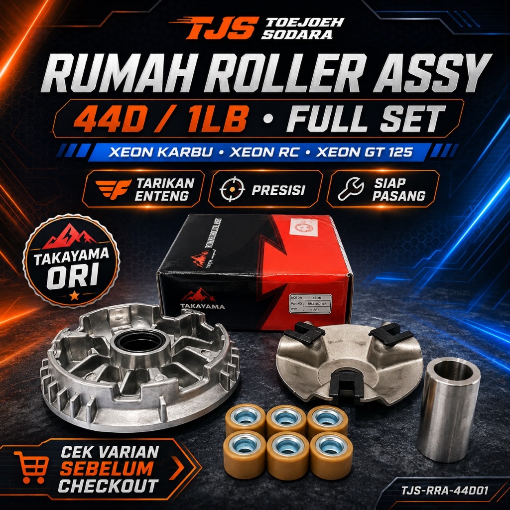 PAKET RUMAH ROLLER ASSY 44D 1LB TAKAYAMA ORI XEON KARBU RC GT 125 FULL SET · gambar 1