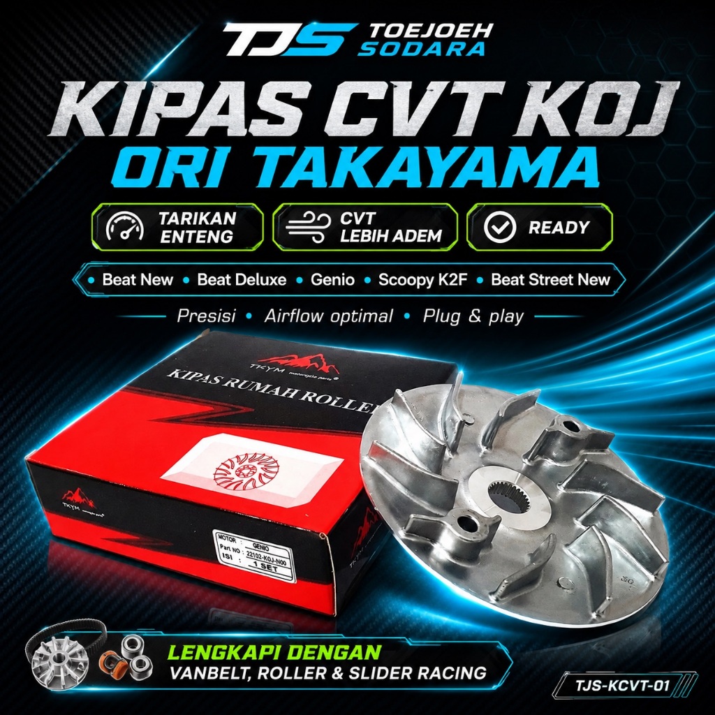 KIPAS RUMAH ROLLER CVT KOJ TAKAYAMA ORI TARIKAN ENTENG BEAT NEW DELUXE GENIO SCOOPY K2F STREET NEW · gambar 1