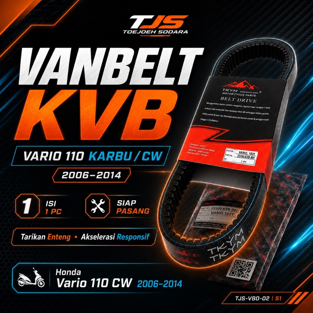 VANBELT ONLY TALI KIPAS KVB VARIO 110 KARBU | TARIKAN ENTENG, AKSELERASI NGEBUT · gambar 1