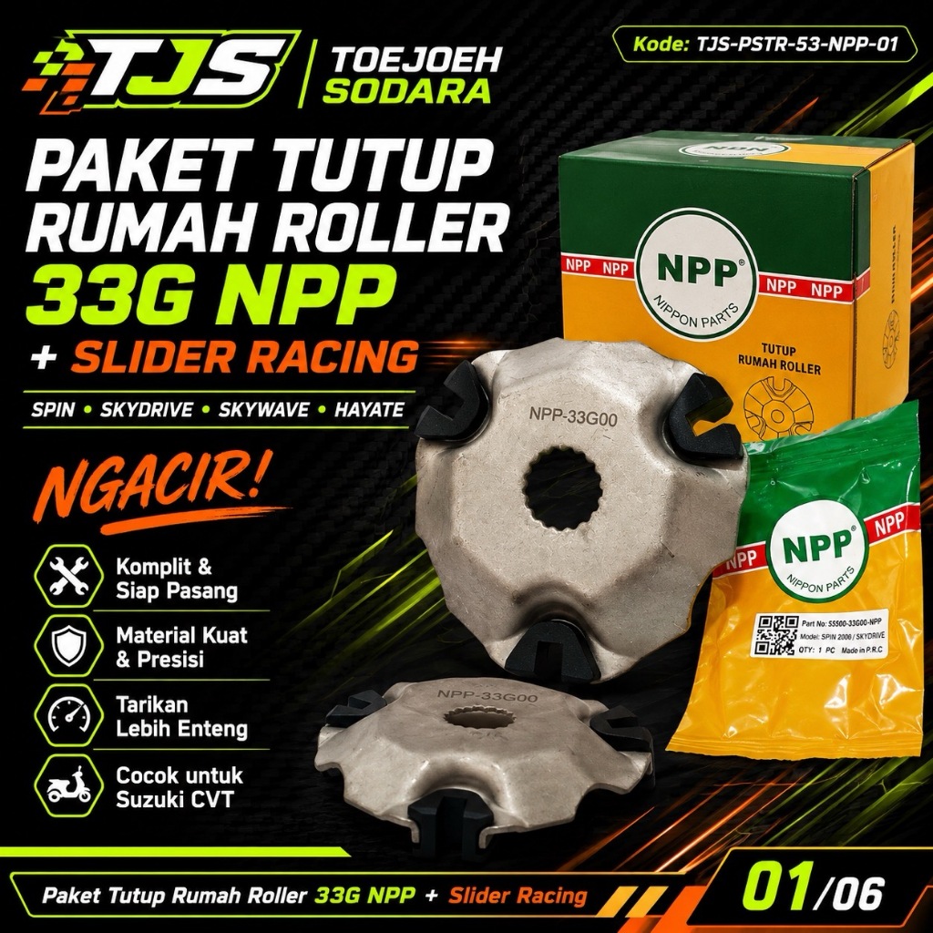 PAKET TUTUP RUMAH ROLLER 33G NPP + SLIDER RACING SPIN SKYDRIVE SKYWAVE HAYATE NGACIR! · gambar 1