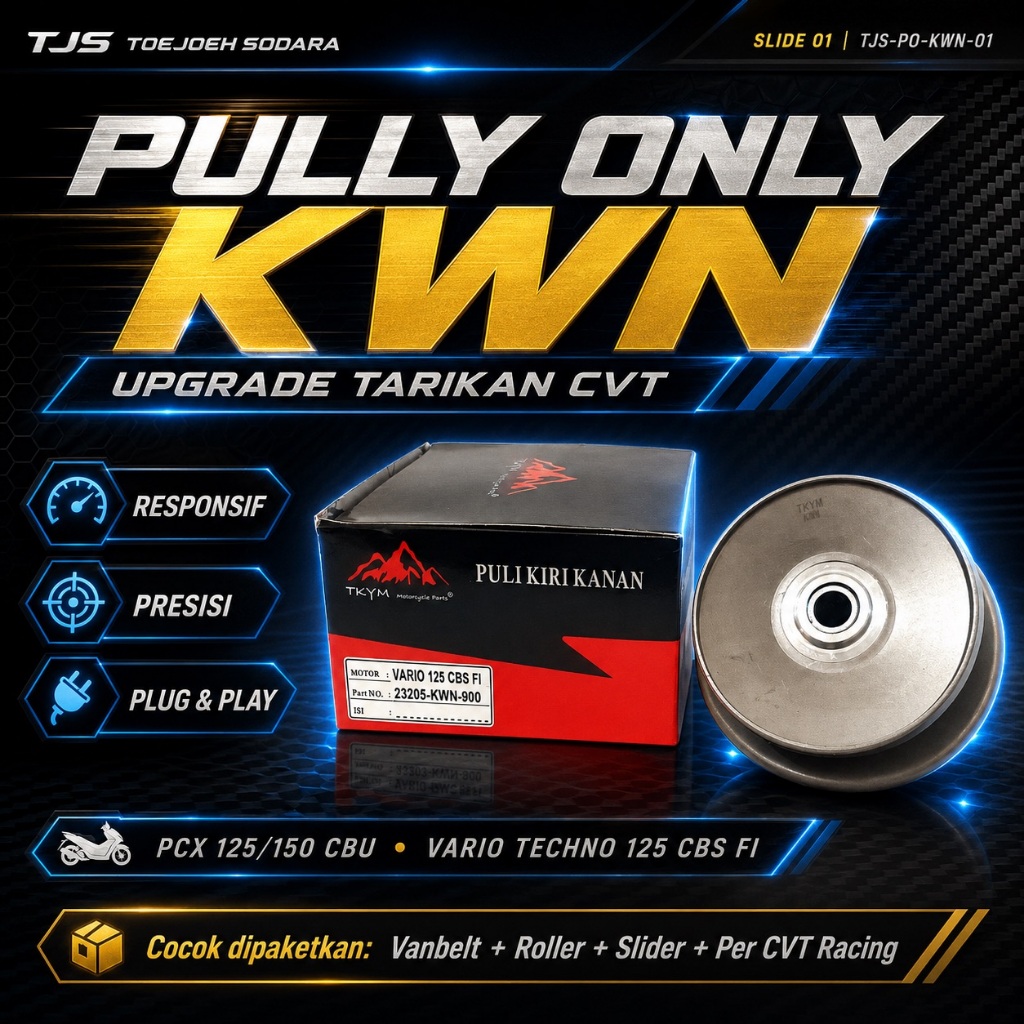 PULLY ONLY KWN TAKAYAMA ORIGINAL UPGRADE TARIKAN PCX 125 150 CBU VARIO TECHNO 125 CBS FI L/R · gambar 1